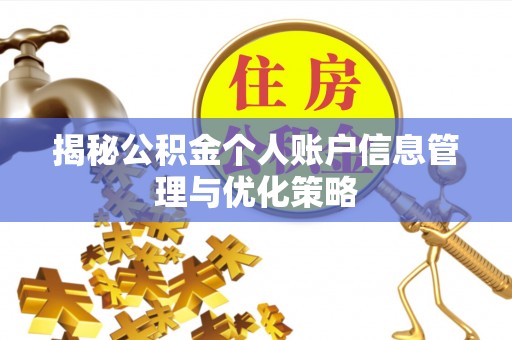 新店揭秘公积金个人账户信息管理与优化策略