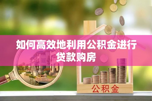 新店如何高效地利用公积金进行贷款购房